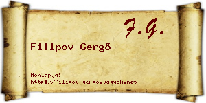 Filipov Gergő névjegykártya